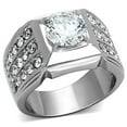 thumbnail image 1 of Anillo Color Plata Para Hombres de Acero Inoxidable Italiano Elegante, 1 of 4