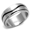 thumbnail image 1 of Anillo Color Plata Para Hombres de Acero Inoxidable Linea Montana Negra, 1 of 4