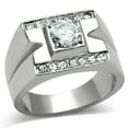 thumbnail image 1 of Anillo Color Plata Para Hombres de Acero Inoxidable Linear, 1 of 4