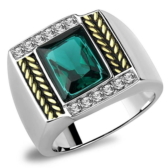 Anillo Color Plata Para Hombres de Acero Inoxidable Nativo