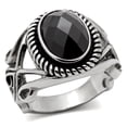 thumbnail image 1 of Anillo Color Plata Para Hombres de Acero Inoxidable Onyx Diseno Futurista, 1 of 4