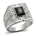 thumbnail image 1 of Anillo Color Plata Para Hombres de Acero Inoxidable Onyx de Rey, 1 of 5