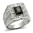 thumbnail image 1 of Anillo Color Plata Para Hombres de Acero Inoxidable Onyx de Rey, 1 of 4