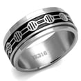 thumbnail image 1 of Anillo Color Plata Para Hombres de Acero Inoxidable Patrones Redondo en Lineas, 1 of 4