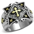 thumbnail image 1 of Anillo Para Hombres de Cruz de Acero Inoxidable Catolico Christiano de Jesus, 1 of 4