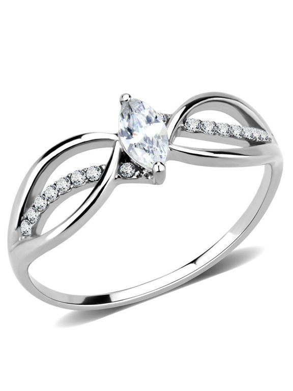 Anillo de Compromiso Boda y Matrimonio con Diamante Zirconia Para Mujeres Eva