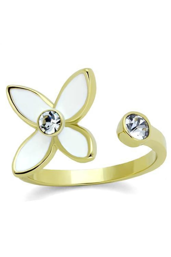 Anillos Para Mujer Color Plata de 316L Acero Inoxidable 316L Stainless Steel Ring con Diamante Zirconia Cubica Ariano