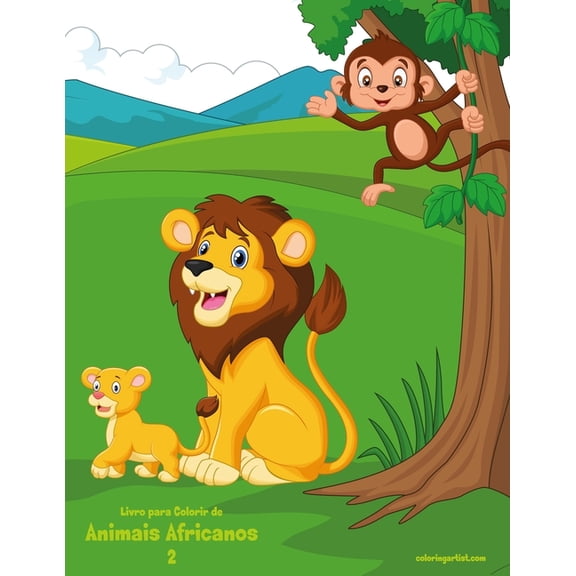 Animais Africanos Livro para Colorir de Animais Africanos 2, Book 2, (Paperback)
