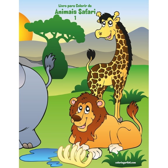 Animais Safari Livro para Colorir de Animais Safari 1, Book 1, (Paperback)