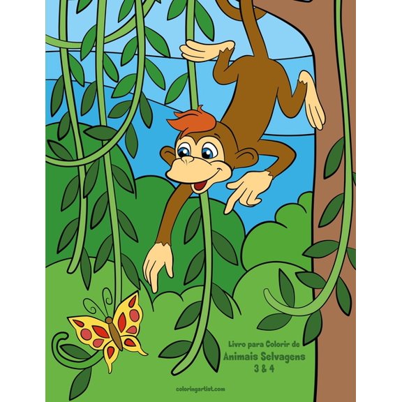 Animais Selvagens Livro para Colorir de Animais Selvagens 3 & 4, Book 34, (Paperback)