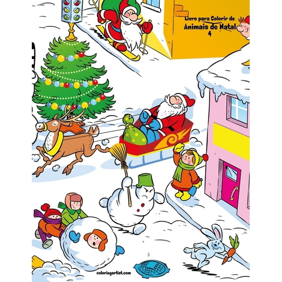 Animais de Natal Livro para Colorir de Animais de Natal 4, Book 4, (Paperback)