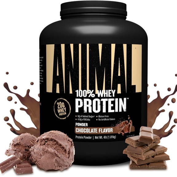 Animal 100% Whey Protein Powder, Chocolate Fudge, 4 lb (1.81 kg)