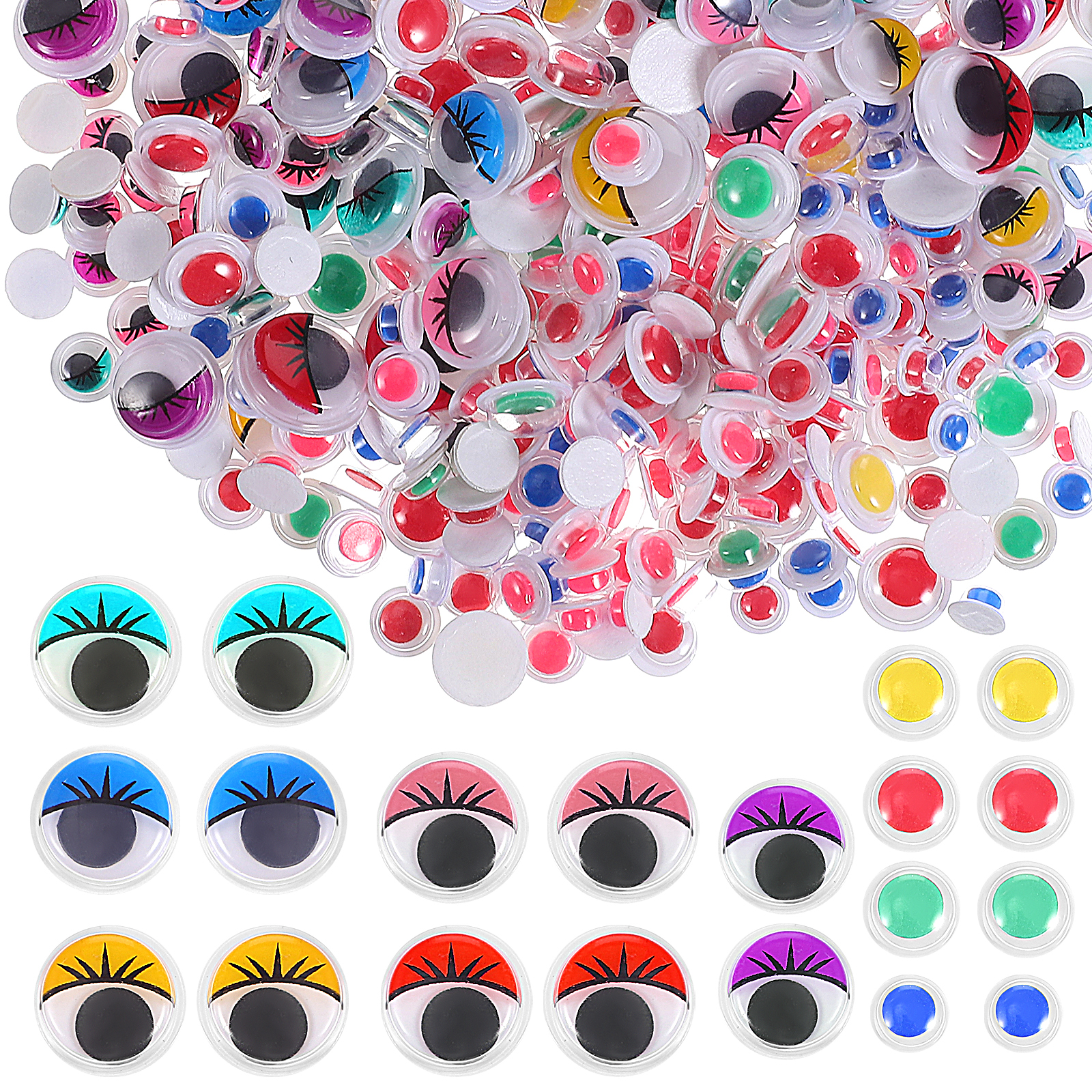 Animal 600 Pcs Kidscrocs Wiggle Eyes for Doll Making Moving to Turn Giant Plastic Child Baby