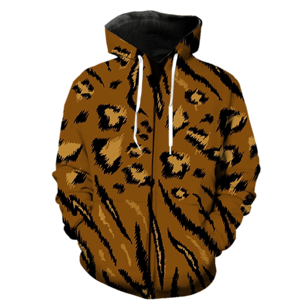 Casual Long Sleeve Hoodie Abstract Zipper Fashion Regular Sweatshirt