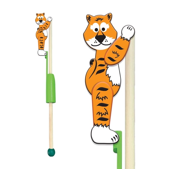 Animal Acrobats Tiger by Deluxebase – Eco Wooden Jungle Toy for Toddlers, Educational & Fun Gift