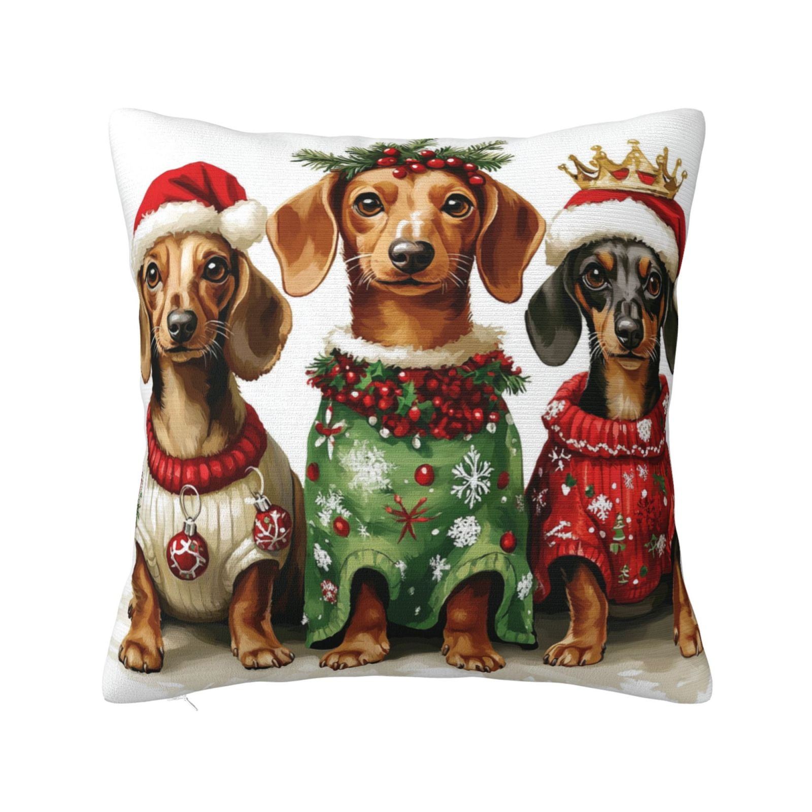 Animal Adorable Christmas Dachshund hot diggedy Dog Throw Pillow