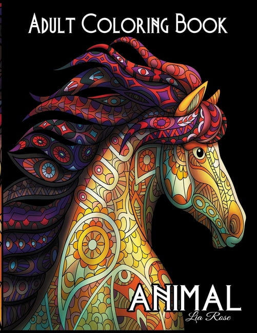 Animal Adult Coloring Book: AMAZING Stress Reliever Adult Color Book with Animal Mandala (Paperback)