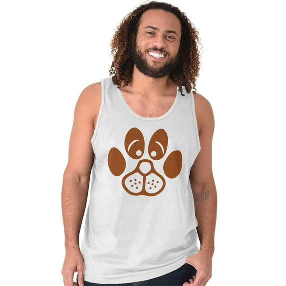 Animal Adult Tank Top T-Shirt Tees Tshirt Dog Face Paw Print Mans Best Friend Pet Lover