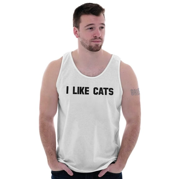 Animal Adult Tank Top T-Shirt Tees Tshirt I Like Cats Pet Parent Kitten Owner
