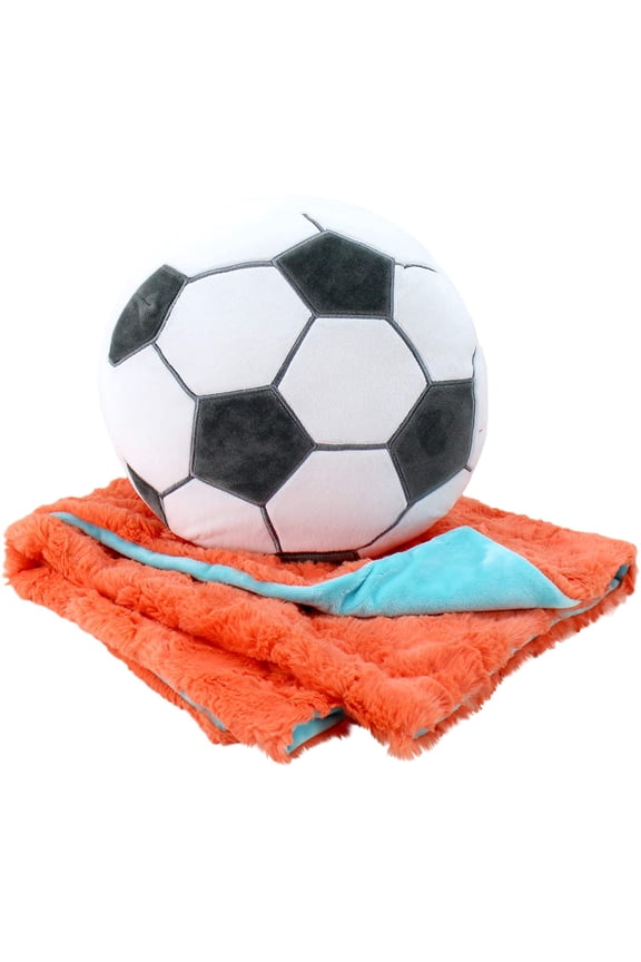 Cuddle Bundles, Soccer Theme, Super-Soft Machine Washable Blankie & Plush Toy
