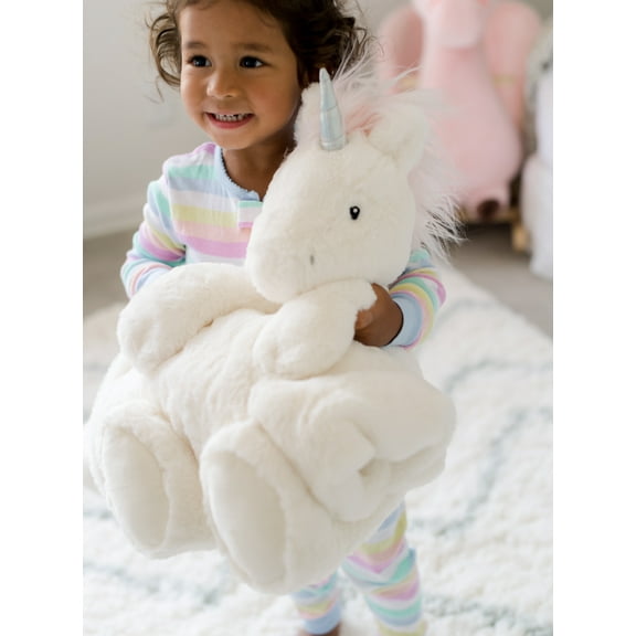 Animal Adventure® Little Luxuries Snuggle Roll-Ups 2-in-1 Plush Pal & 30x40 Baby Blanket Bundle - Unicorn