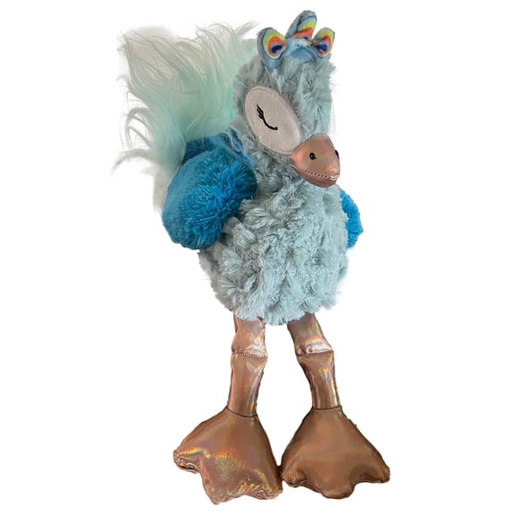 Animal Adventure Plush Fuzzy Blue Peacock 10" Long Legged Stuffed Animal Pal