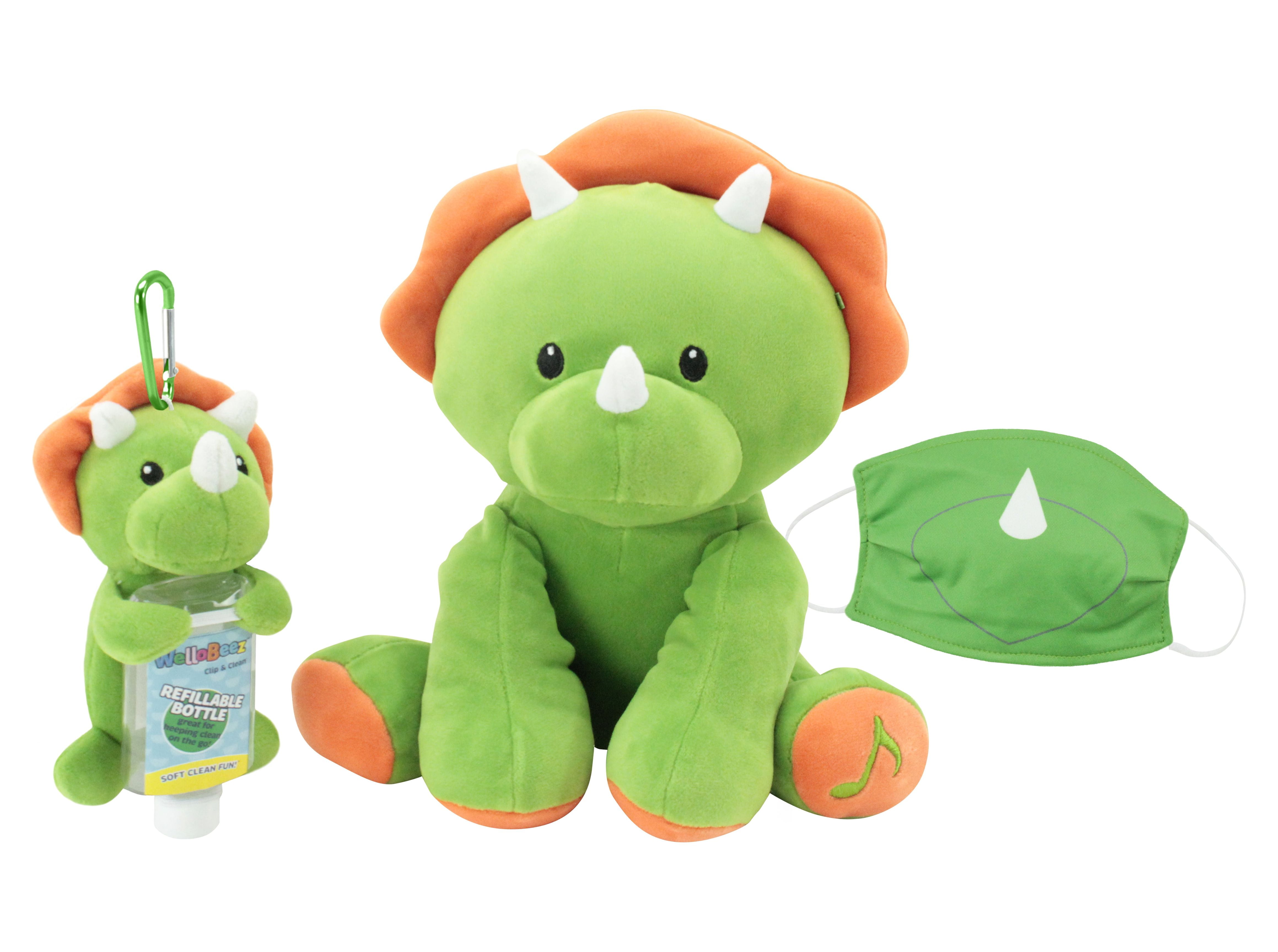 Animal Adventure Wellobeez Antimicrobial Musical Clean Crew Dino Plush