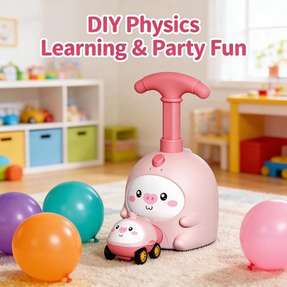 Animal Air Powered Balloon Car Toy Manual Balloon Pump Powered Vehicle ...
