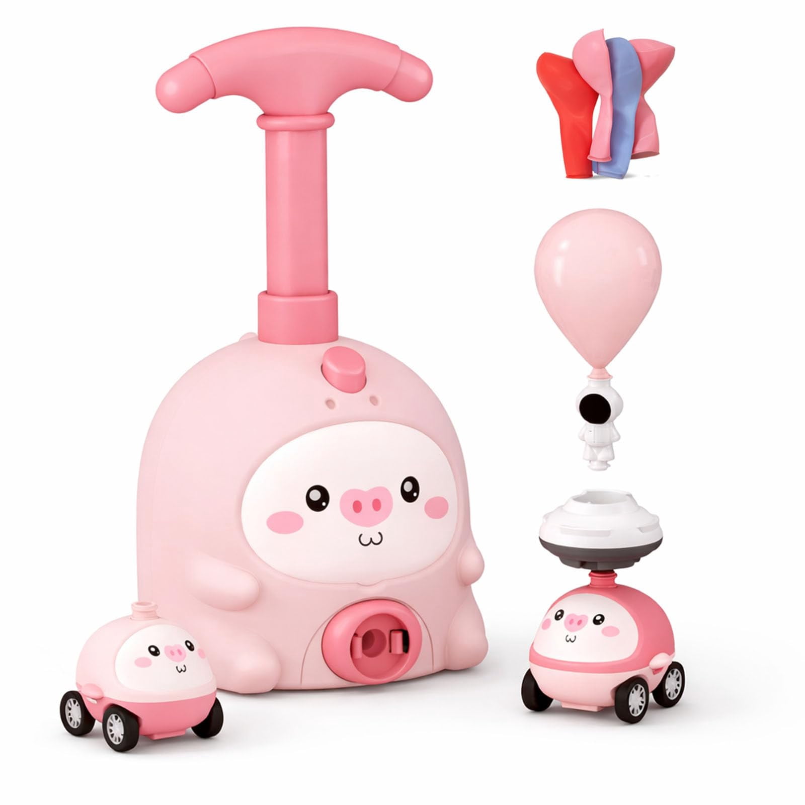 Animal Air-Powered Balloon Car Toy Set, Manual Balloon Pump, DIY ...