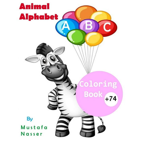 Animal Alphabet ABC: Coloring book74+, (Paperback)