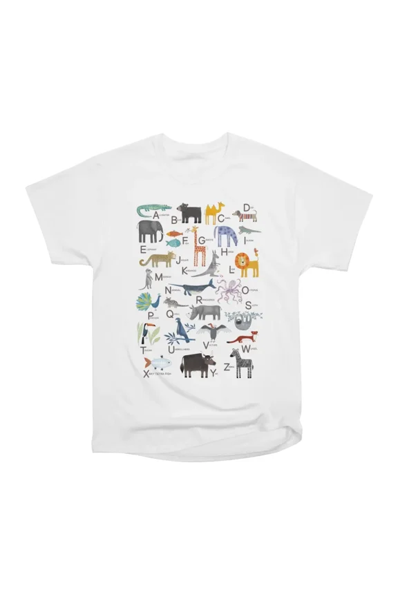 Animal Alphabet ABC T-Shirt Tee Gift For Him Merch For Her Apparel For Friend