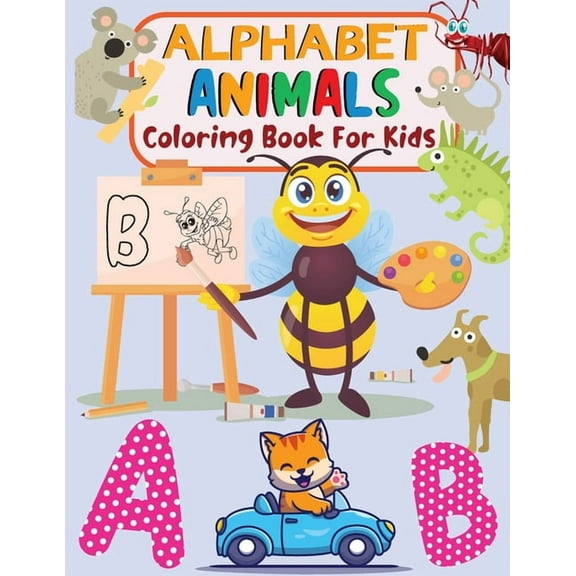 Animal Alphabet Coloring for Kids: Alphabet Tracing Book, Alphabet Animal Coloring Books, (Paperback)
