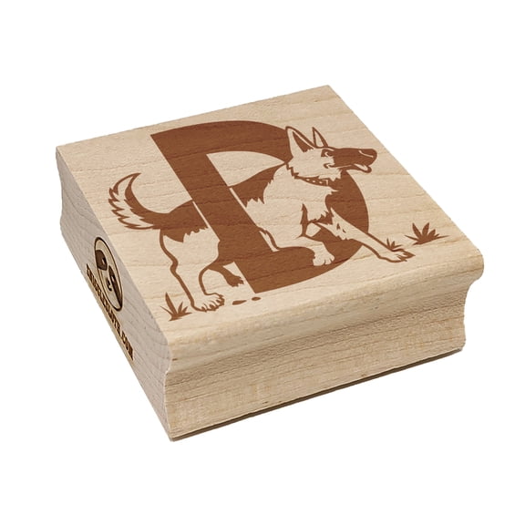 Animal Alphabet Letter D for Dog Square Rubber Stamp Stamping Scrapbooking Crafting - Medium 1.75in
