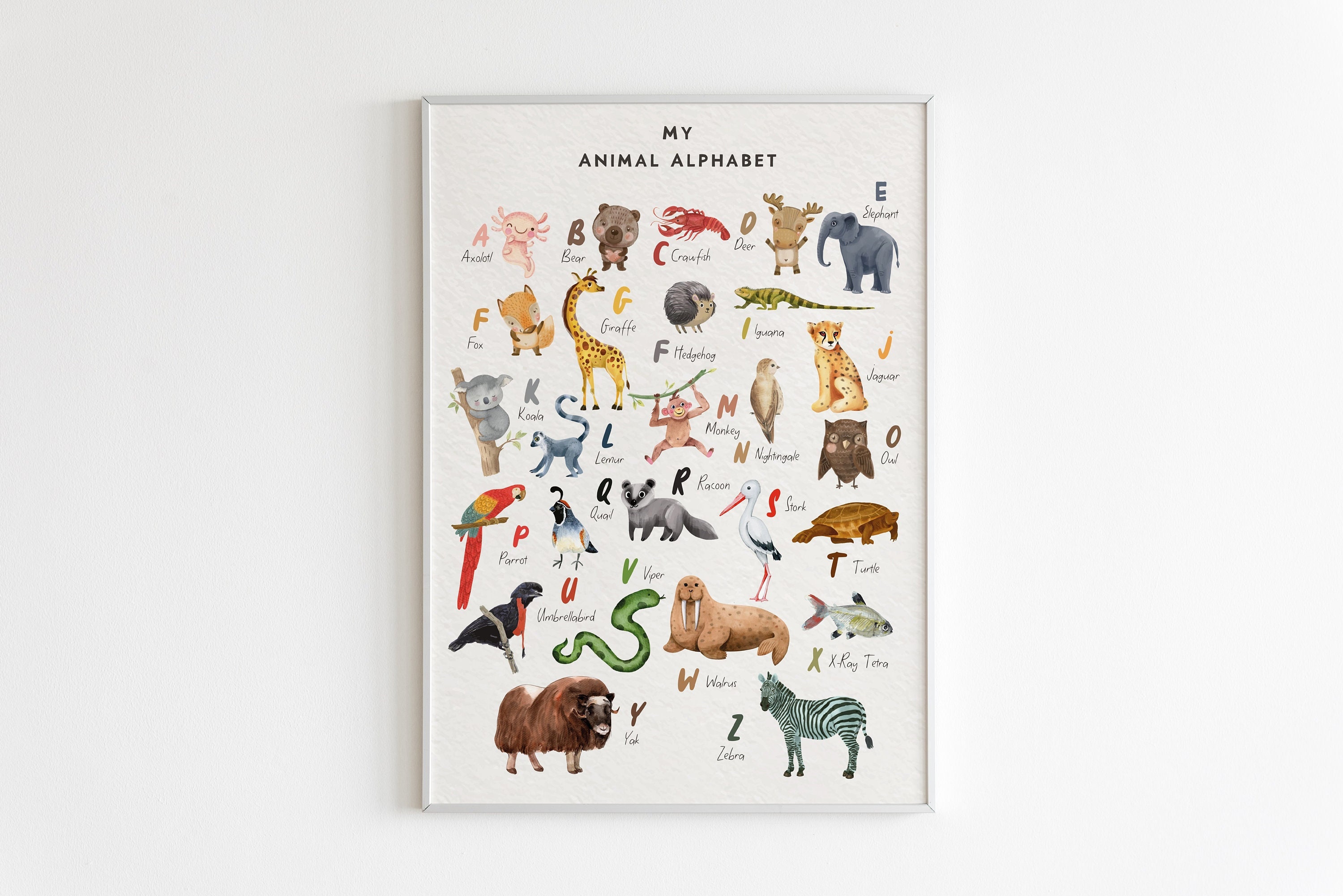 Animal Alphabet Print | Kids Room Decor | Nursery Alphabet Art ...