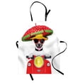 thumbnail image 1 of Animal Apron Dog with a Hat and Sunglasses Driving Motorcycle Under An Umbrella Funny Holiday Image, Unisex Kitchen Bib Apron with Adjustable Neck for Cooking Baking Gardening, Red, by Ambesonne, 1 of 3