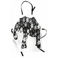 thumbnail image 1 of Animal Apron Floral Elephant Pattern with Flower Petals on the Body Tropical Boho Style Zoo Image, Unisex Kitchen Bib Apron with Adjustable Neck for Cooking Baking Gardening, Grey White, by Ambesonne, 1 of 3