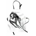 thumbnail image 1 of Animal Apron Sketchy Style Monkey on a Branch Exotic Creature in Jungle Hand Drawn Illustration, Unisex Kitchen Bib Apron with Adjustable Neck for Cooking Baking Gardening, Dimgrey, by Ambesonne, 1 of 3