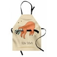 thumbnail image 1 of Animal Apron Sleeping Big Bear and Sloth Hanging on a Bench Cozy Lazy Wild Creature Image Print, Unisex Kitchen Bib Apron with Adjustable Neck for Cooking Baking Gardening, Multicolor, by Ambesonne, 1 of 3