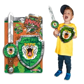 Animal Armouriez - Tiger from Deluxebase. Safari Foam Toy Sword and Shield. Dress Up & Pretend Play Tiger Costumes Playset with EVA Foam Sword for Kids. Great Kids Gift and Party Favor.