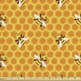 thumbnail image 1 of Ambesonne Animal Art Fabric by the Yard Upholstery, Bees on Honey Combs Art, 3 Yards, Mustard and Orange, 1 of 4