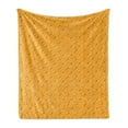 thumbnail image 1 of Animal Art Soft Flannel Fleece Blanket, Repetitive Pattern of Ornamental Bees on Honey Combs Natural Nutrition, Cozy Plush for Indoor and Outdoor Use, 50" x 60", Mustard and Orange, by Ambesonne, 1 of 5