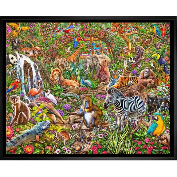 Animal Atrium 20x29 Framed Canvas by Michael Fishel