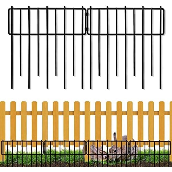 Animal Barrier Fence, 12In(H) x 28.00Ft(L) Upgrade 1.26 in Gap Decorative Fences No Dig Fence for Rabbit and Dog, Rustproof Metal Wire Garden Fence Border for Garden Patio Landscaping,26 PCS