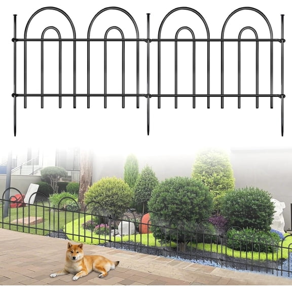 Animal Barrier Fence,Panels No Dig Fence for Dogs Rabbit, Anti Digging Defense Barrier Garden Edging Border, Rustproof Metal Arched Decorative Garden Fencing for Outdoor, Yard, Lawn