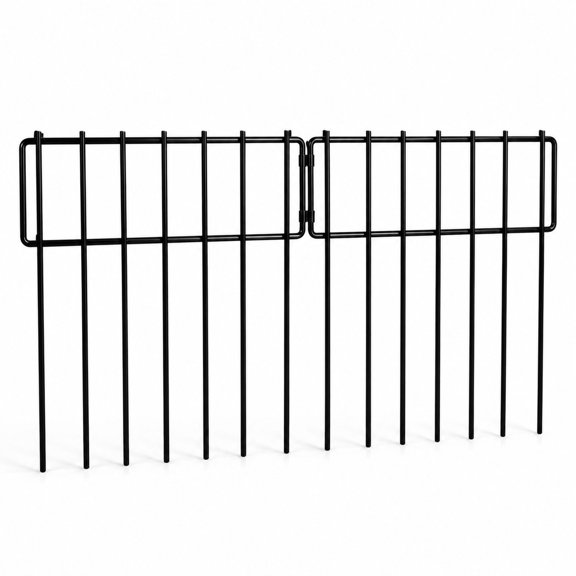 Animal Barrier Garden Fence, 30 Pcs 1.26 in Gap No Dig Metal Wire Edging, Black, Rustproof Ground Defense for Outdoor Yard and Lawn