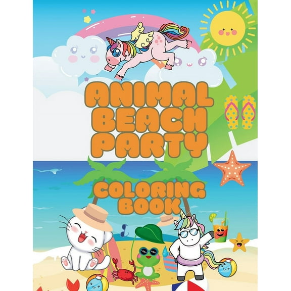 Animal Beach Party Coloring Book, (Paperback)