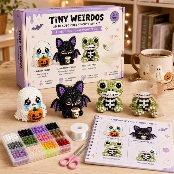 Animal Beading Kit for Adults, 3D Animal Bead Craft Set with Colorful Beads and Easy Instructions, DIY Handmade Art Project for Craft Fans EMOTIONAL MONSTER
