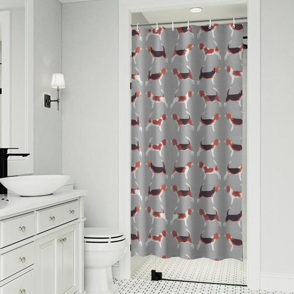 Animal Beagle Cute Dog Shower Curtain 36"x72" ,Bathroom Decorative Shower Curtains Set with 12 Hooks,Modern Waterproof Washable Shower Curtain