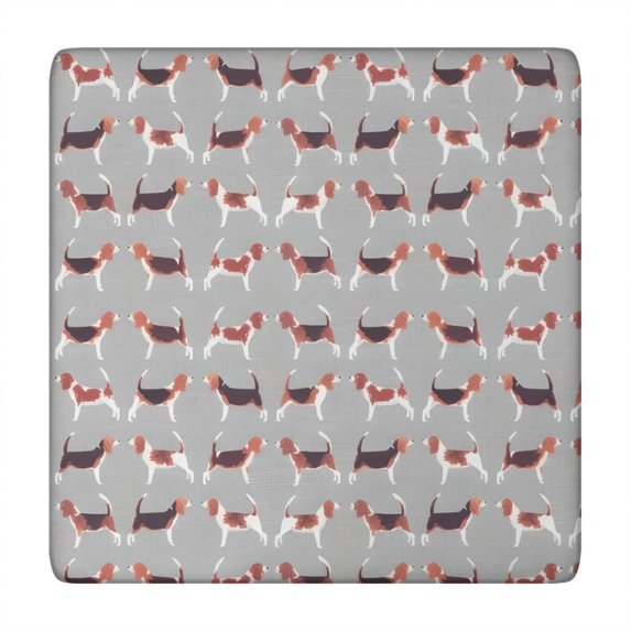 Animal Beagle Cute Dog Square Fitted Tablecloth with Elastic Edge,Square Table Cover,Washable Elastic Table Cover for Home Kitchen Party Decor 34"x34"