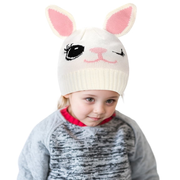 Animal Beanie, Rabbit Hat, Halloween With Ears Fluffy Cute Beanie For Halloween, Winter Daily Animal Beanie